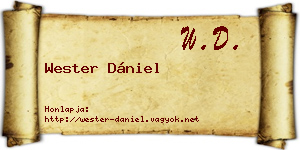 Wester Dániel névjegykártya